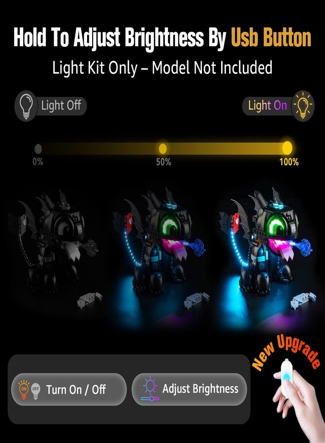 BrickSoul Upgrade Light Kit for Lego 10375 How to Train Your Dragon: Toothless Building Set | with ON/Off & Dimmer Switch & Hidden Cable Tech | Easy Install Lighting Set (10375 Set NOT Included) - Image 3